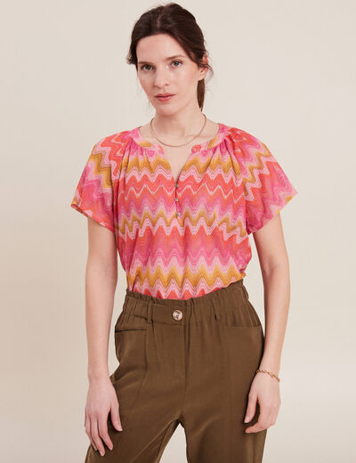 T-shirt manches courtes orange femme