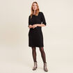 Robe droite manches 3/4 noir femme