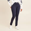 Pantalon léger taille haute long bleu marine femme