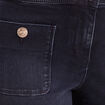 Jean coupe bootcut taille haute denim blue black femme
