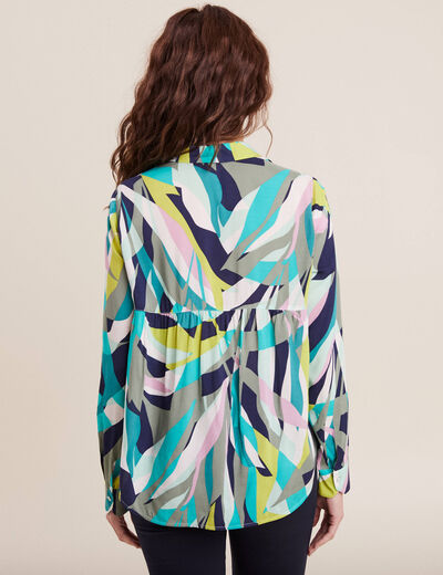 Chemise manches longues vert femme