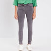 Jeans léger taille standard 7/8ème denim gris femme