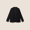 Blazer col tailleur doubl&eacute; noir femme