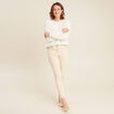 Pull manches longues ecru femme
