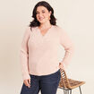 Pull manches longues vieux rose femme