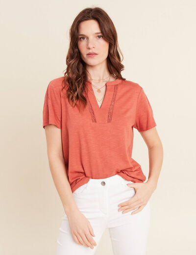 T-shirt manches courtes vieux rose femme