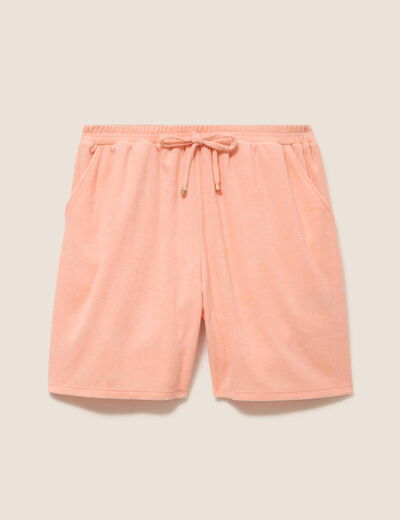 Short taille haute orange abricot femme