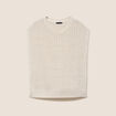 Pull ajour&eacute; col rond ecru femme