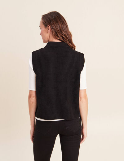 Gilet zipp&eacute; sans manches noir femme