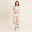 Pull sans manches creme femme