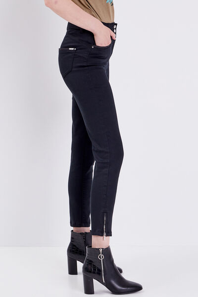 Jean ajusté 7/8ème noir femme