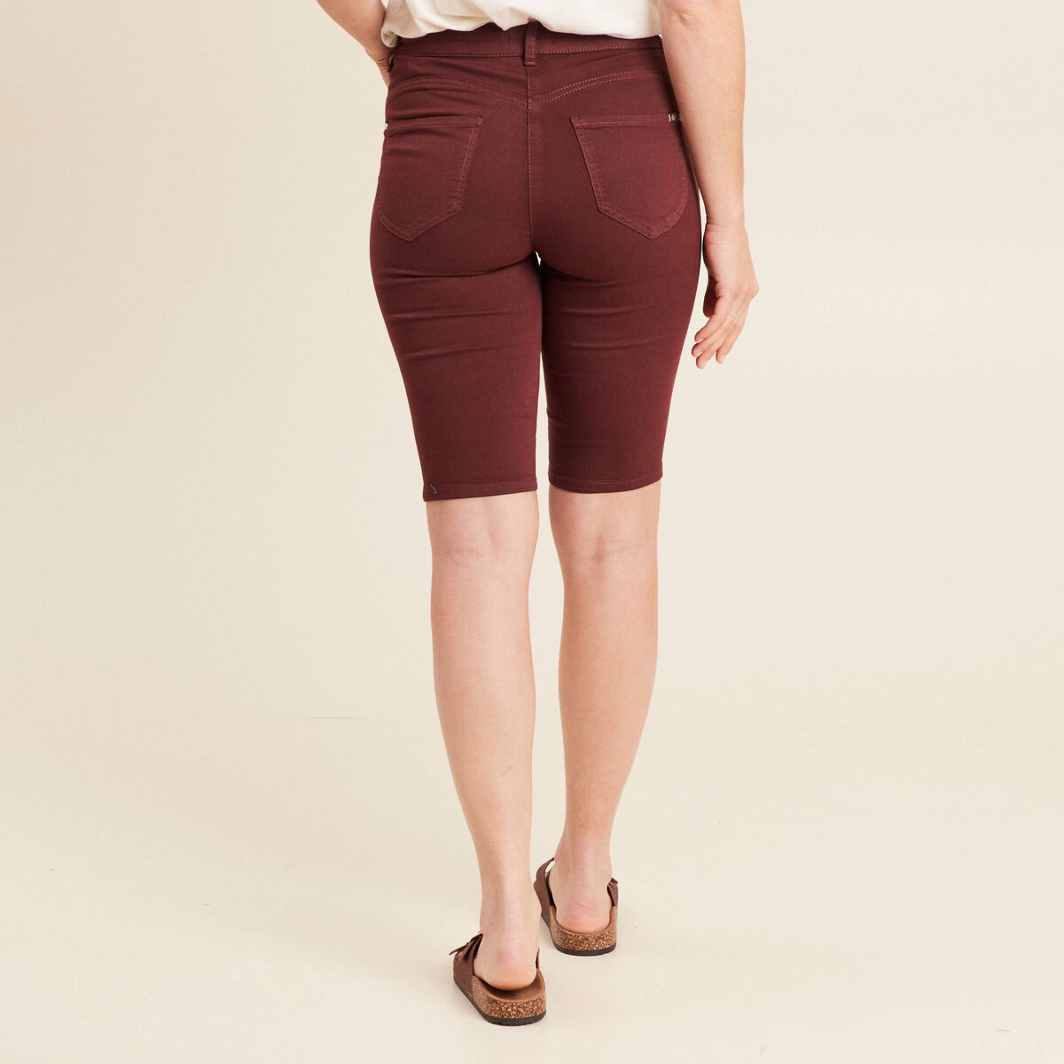Bermuda magique Le L&eacute;ger bordeaux femme