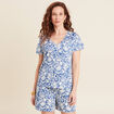 T-shirt manches courtes bleu femme