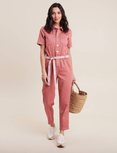 Combinaison pantalon réversible orange corail femme