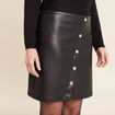 Robe tricot bas simili cuir noir femme