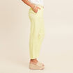 Pantalon flou ceinturé jaune clair femme