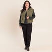 Gilet ample sans manches vert kaki femme