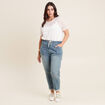 Jean large à coulisse denim double stone femme