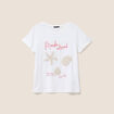 T-shirt col rond manches courtes ecru femme