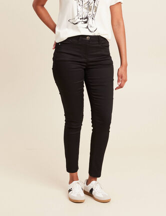 Pantalon léger taille standard 7/8ème noir femme