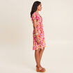 Robe évasée manches courtes orange femme