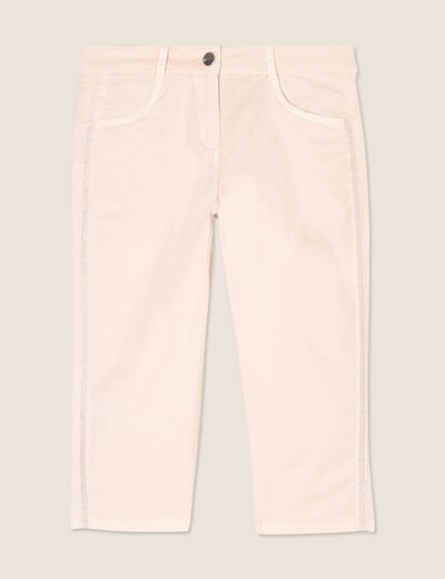 Pantacourt ajusté taille basse rose pastel femme