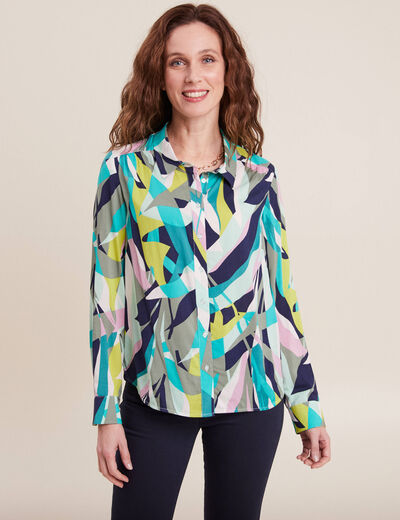 Chemise manches longues vert femme