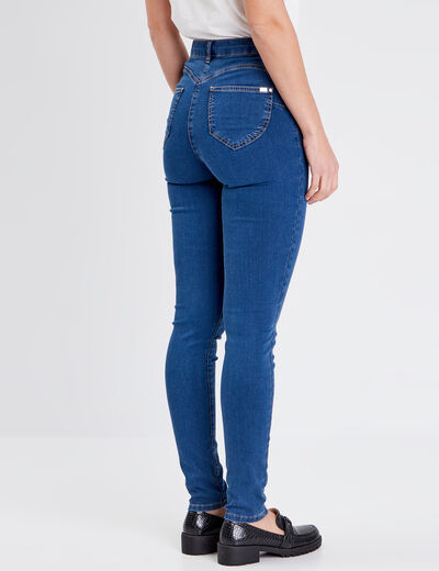 Jeans léger taille haute long denim double stone femme