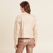 Veste su&eacute;dine zipp&eacute;e beige femme