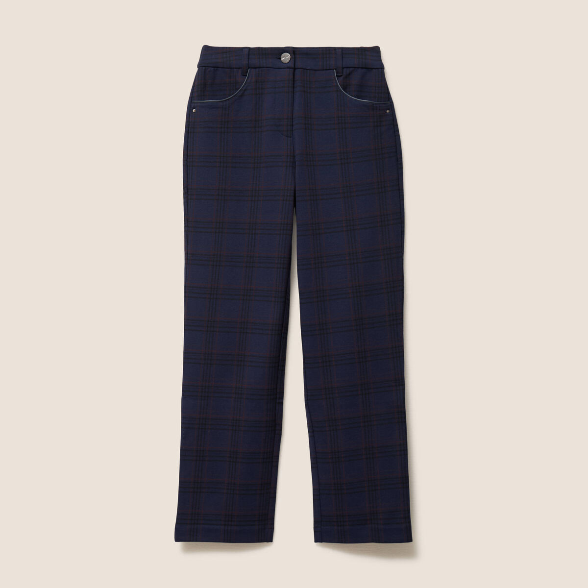 Pantalon droit bleu marine femme