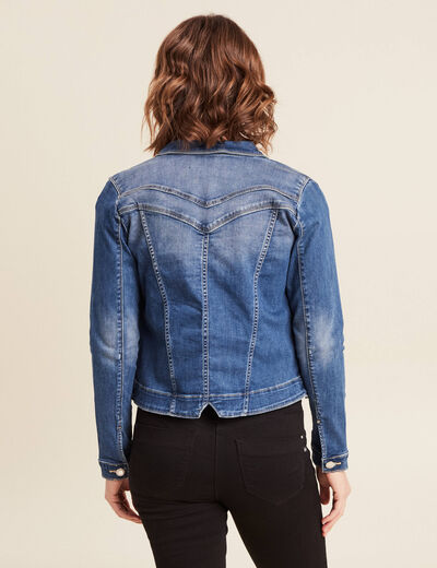 Blouson en jean denim double stone femme