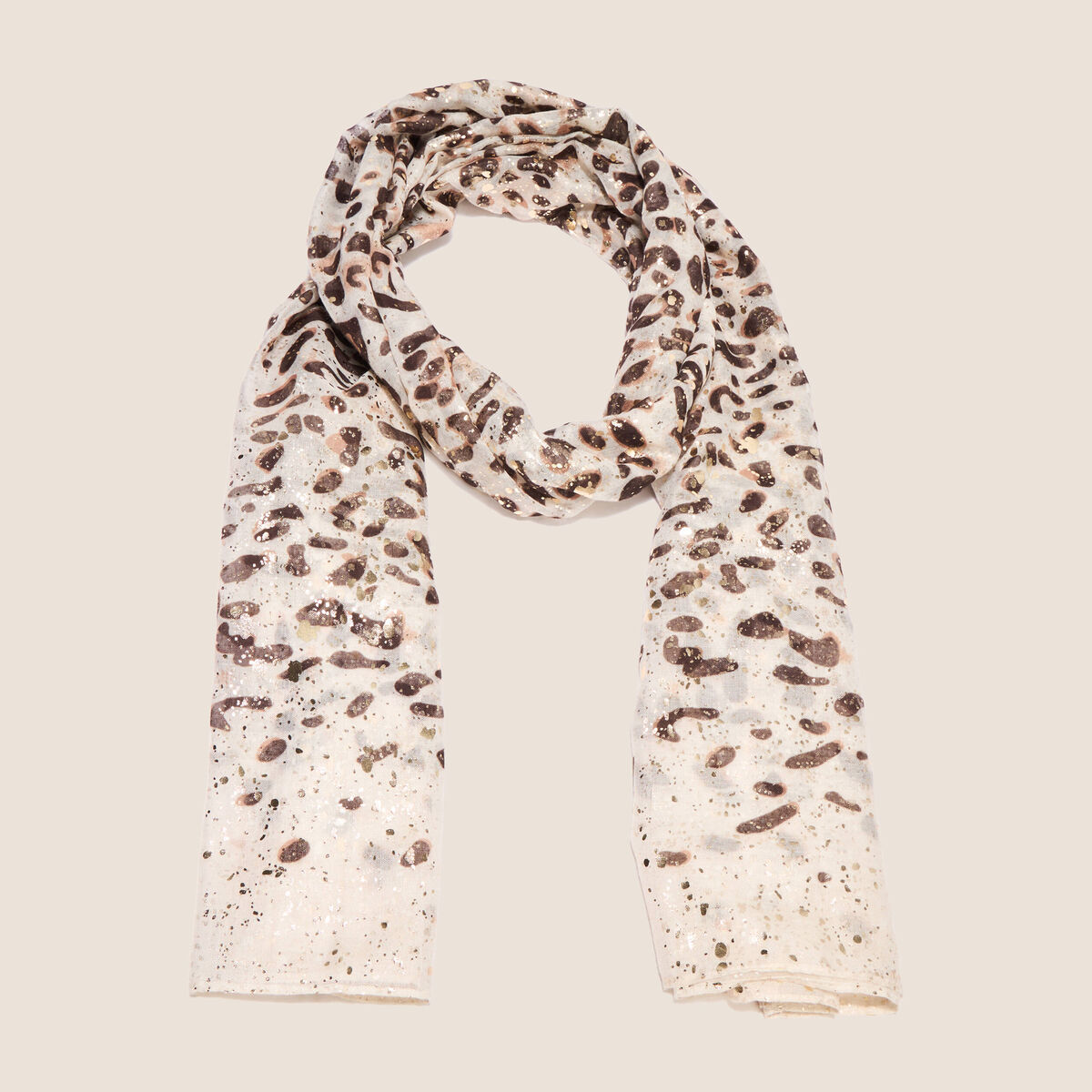 Foulard fin avec brillance ivoire femme