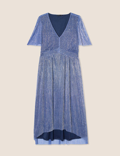 Robe longue évasée bleu ciel femme