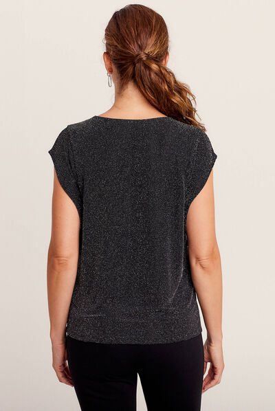 T-shirt manches courtes noir femme
