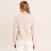 Pull manches longues col rond brillant couleur or femme