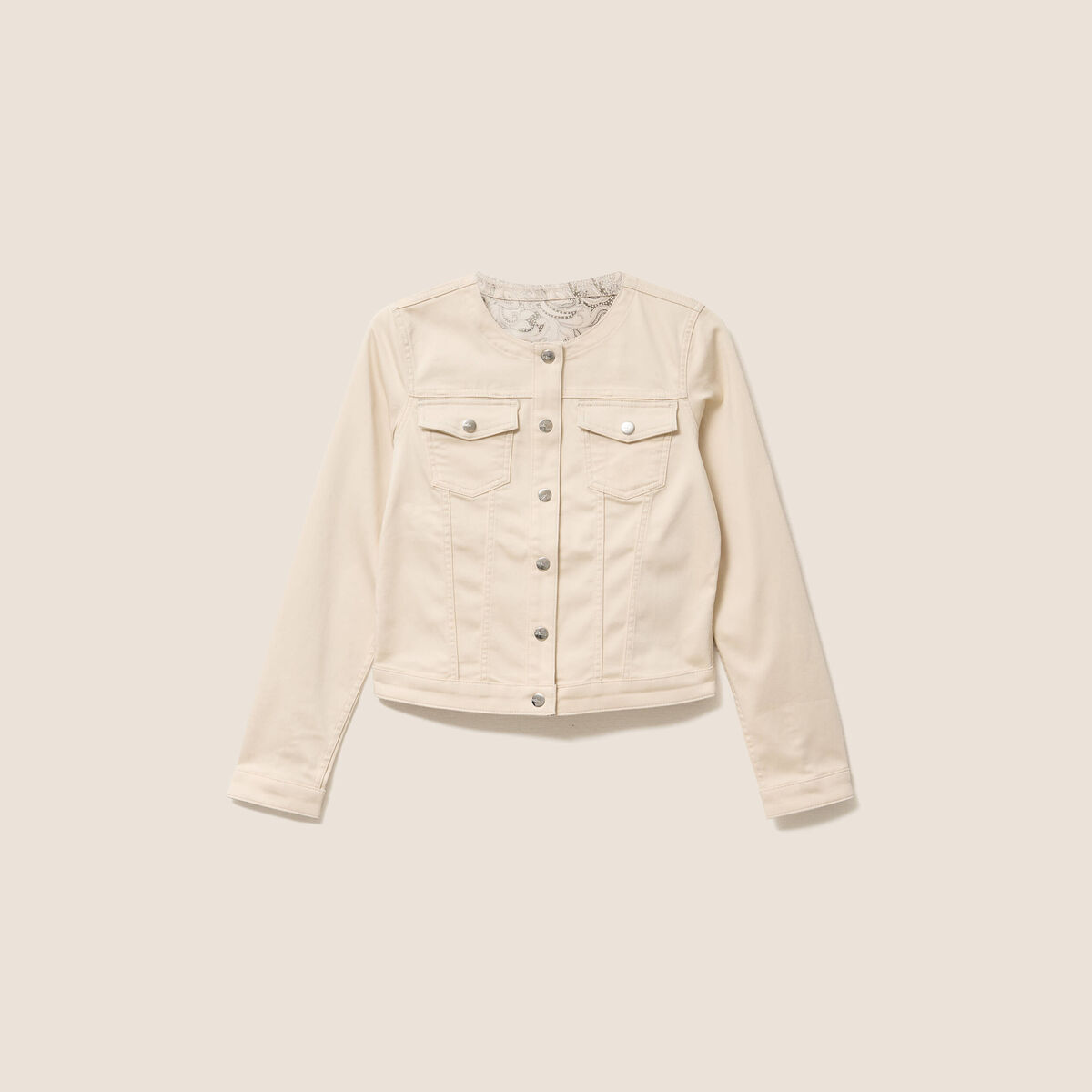 Veste cintr&eacute;e r&eacute;versible manches longues blanc femme