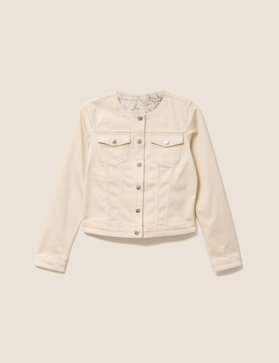 Veste cintr&eacute;e r&eacute;versible manches longues blanc femme