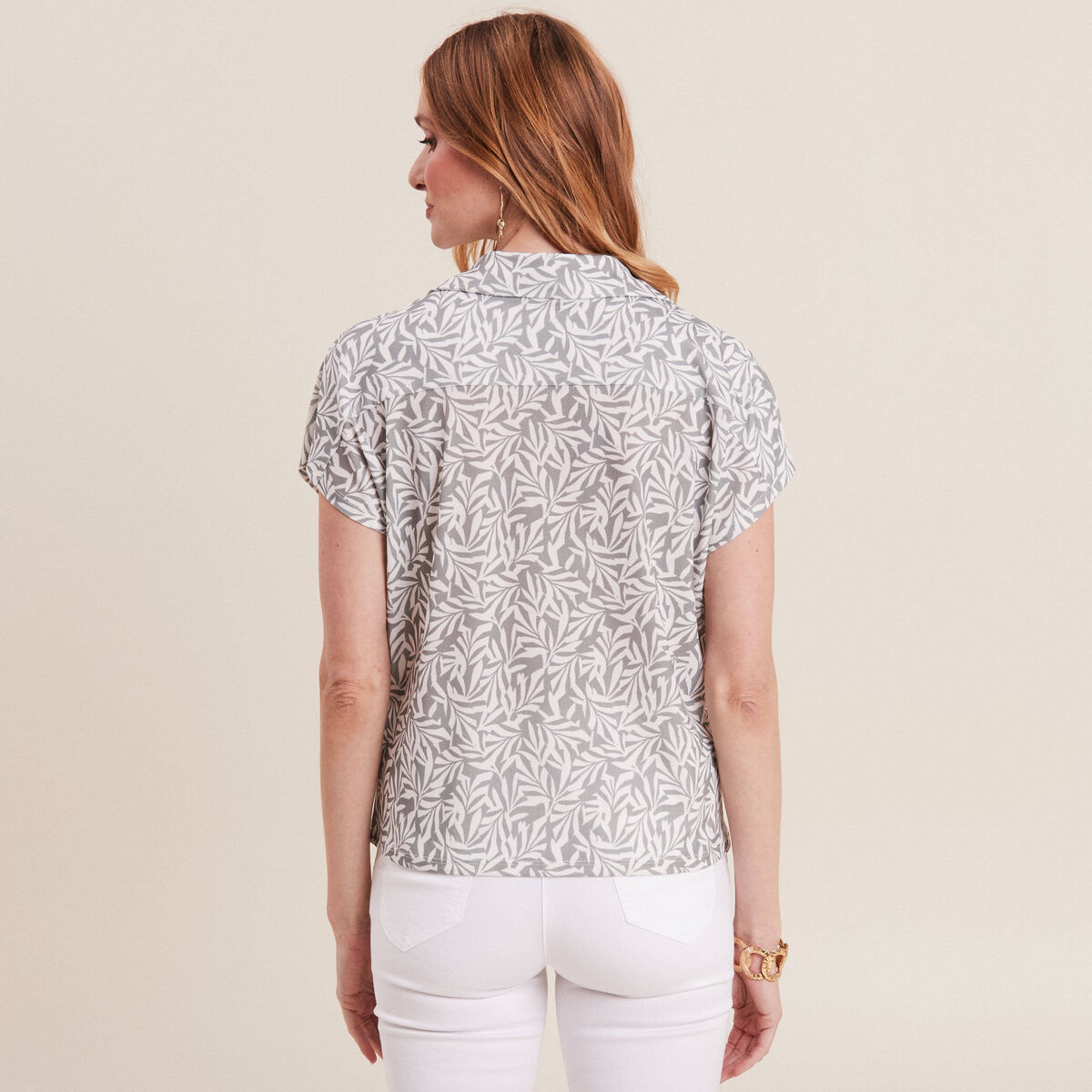 T-shirt manches courtes vert kaki femme