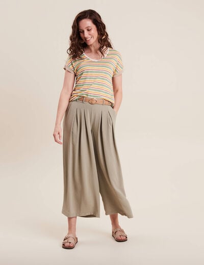 T-shirt manches courtes beige femme