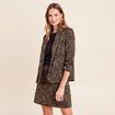 Veste cintr&eacute;e manches 3/4 col ch&acirc;le vert kaki femme