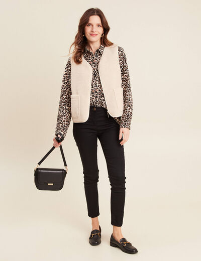 Gilet sans manches ecru femme