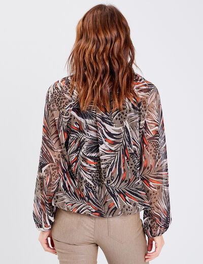 Blouse manches longues vert foncé femme