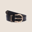 Ceinture large noir femme