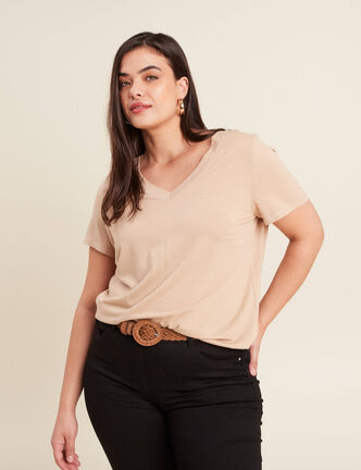 T-shirt manches courtes sable femme