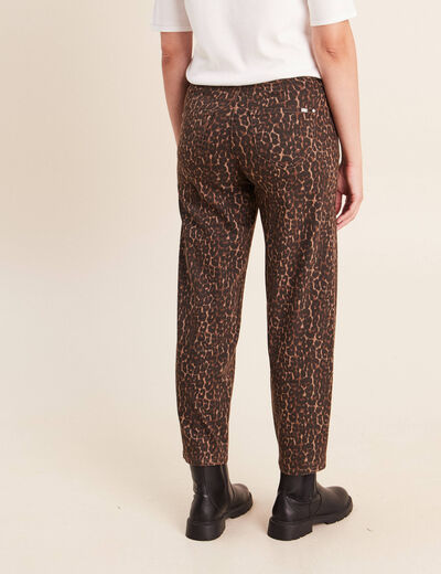 Pantalon magique Le L&eacute;ger coupe barrel marron cognac femme