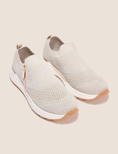 Baskets chaussettes sable femme