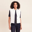 Veste sans manches en jean ecru femme