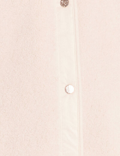 Manteau bouclette doubl&eacute; manches longues ivoire femme