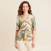 Blouse manches courtes multicolore femme