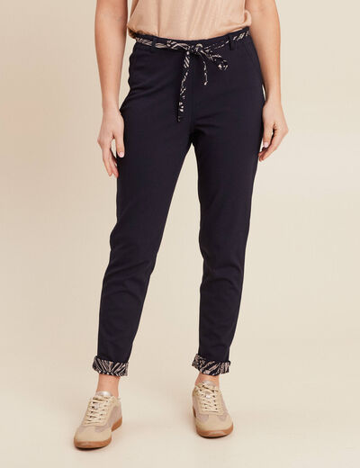 Pantalon jogging réversible bleu foncé femme